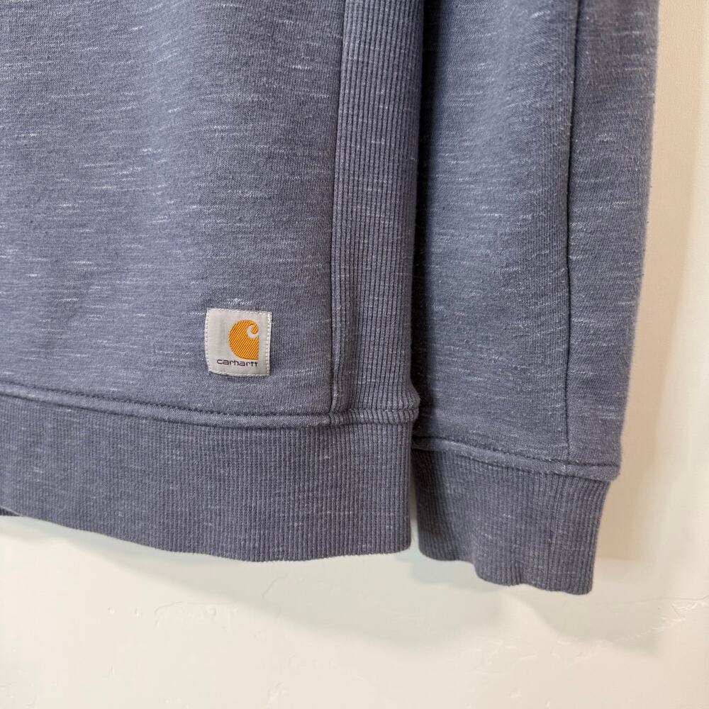 Carhartt Womens  Relaxed Fit Midweight Crewneck Block Logo Sweatshirt Blue Small - Picture 2 of 8
